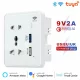 Glomarket Smart Home Tuya 13A Outlet Wifi Smart Universal Power Wall Socket With USB Grass Panel Smart Socket App Voice Control