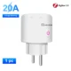 GIRIER Tuya ZigBee Smart Plug 20A Smart Home Outlet Socket EU 4200W with Power Monitor Function Supports Alexa Alice Hey Google