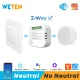 Tuya Mini Smart Wifi Switch Module DIY Light Switch No Neutral 2 Way Control 220V 110V Smart Life App Support Alexa Google Home